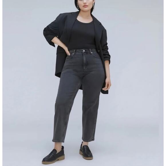 Everlane The Curvy Way High Jean Black Size 26 Ankle High Waisted Organic Cotton - Picture 1 of 10